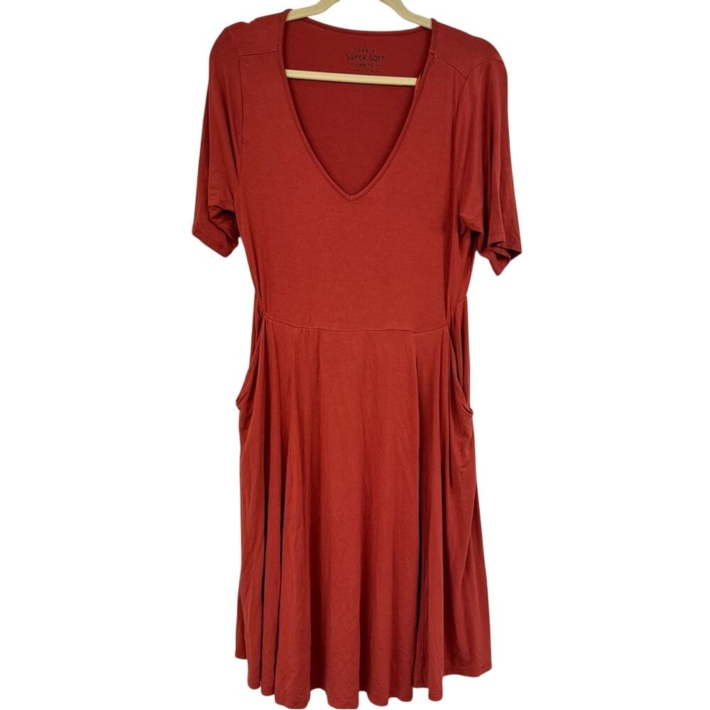 Torrid Super Soft Knits Orange Short Sleeve Jersey Knit Mini Dress 00 Large Cozy